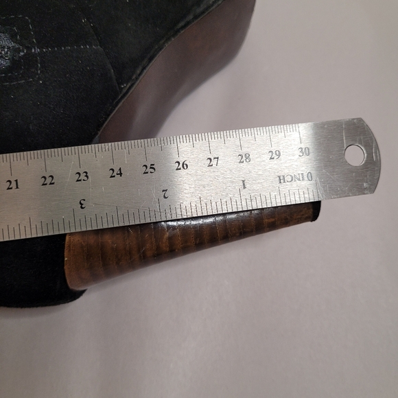 Joyce California Vintage Black Suede Knee High Boots Size 8.5 Tall Heel - Picture 8 of 11